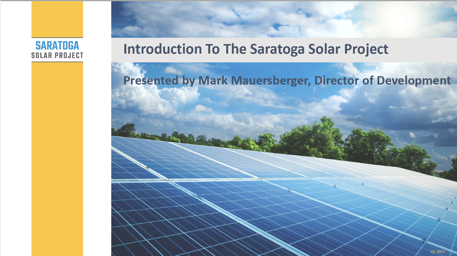 Saratoga Solar — Project 2 Town of Saratoga